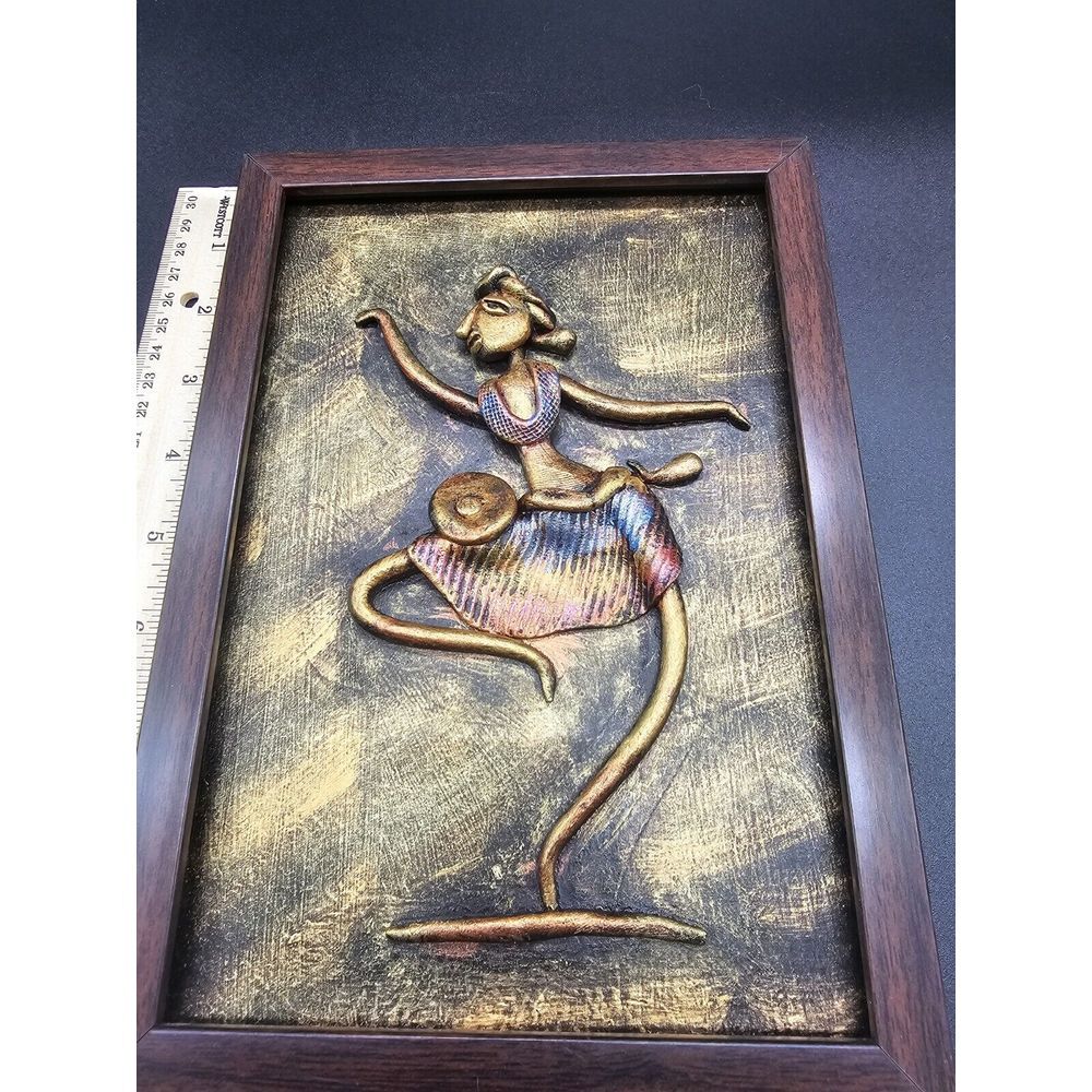 Handcrafted‎ Artwork From India Woman Dancing  Dancer Ballet Ballerina Cultural - Picture 6 of 6